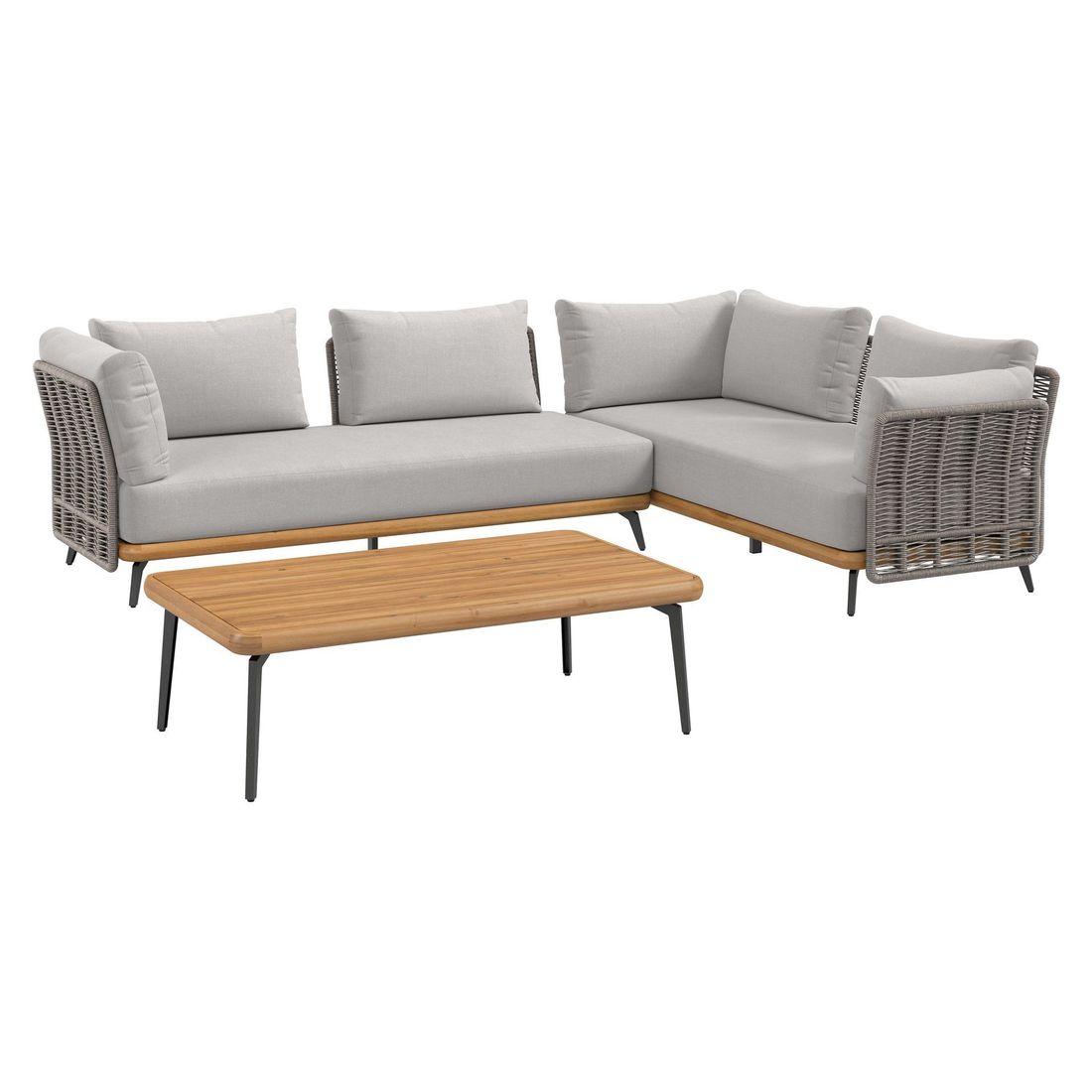 OUTLIV. Ava Ecklounge inkl. Loungetisch Akazie/Rope/Polyester