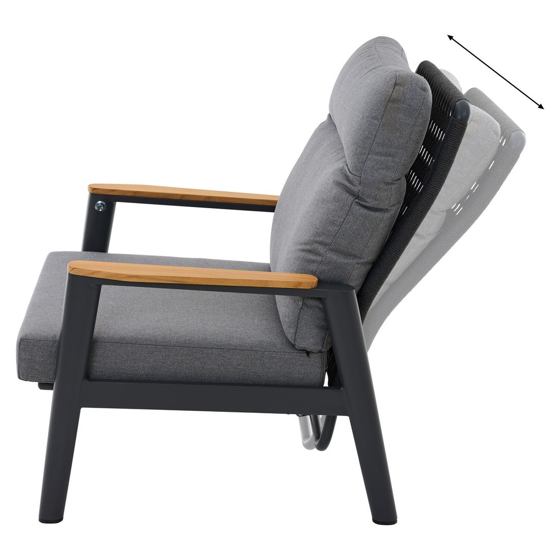 Siena Garden Cortina Loungesessel verstellbar Aluminium/Rope/Polypropylen