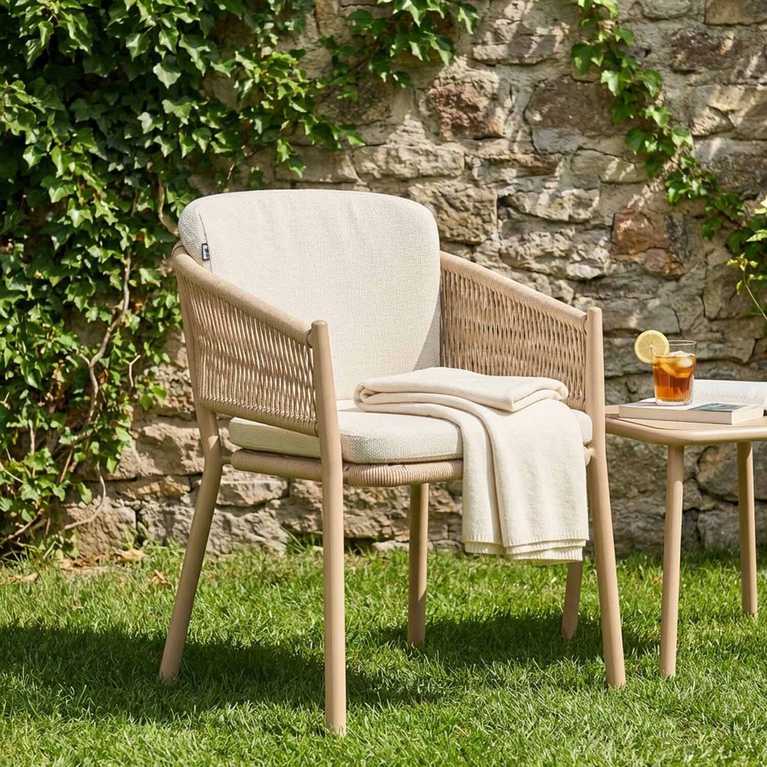 Hartman Altea Gartensessel Aluminium/Rope mit Sitz- und Rückenkissen