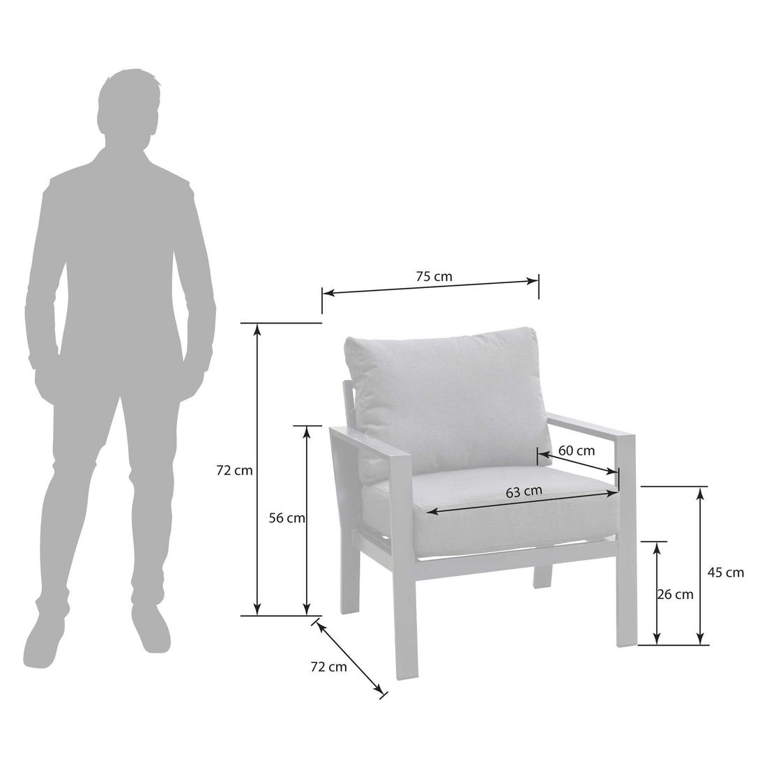 OUTLIV. Atlanta Loungeset inkl. Lifttisch Aluinium/Olefin