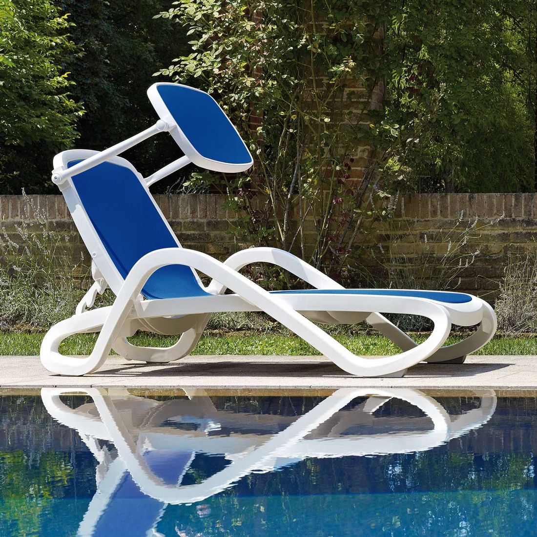 Nardi Alfa Gartenliege + Sonnendach verstellbar Kunststoff/Textilene