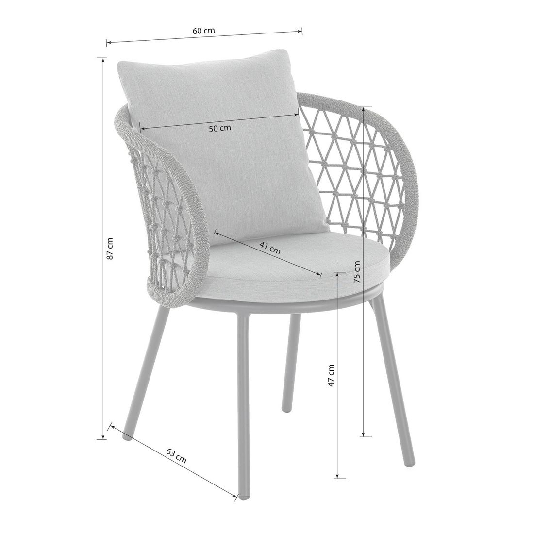 Niehoff Cevio Gartensessel Aluminium mit Sitz- und Rückenkissen