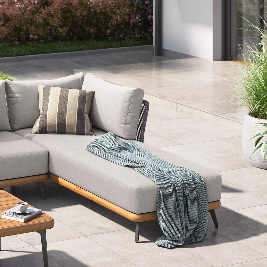 OUTLIV. Ava Gartenloungesofa Akazie/Rope/Polyester