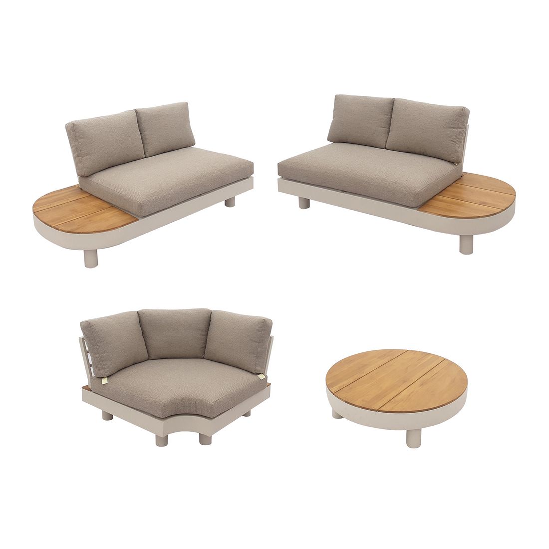 OUTLIV. California Ecklounge inkl. Loungetisch Aluminium/Teak/Olefin