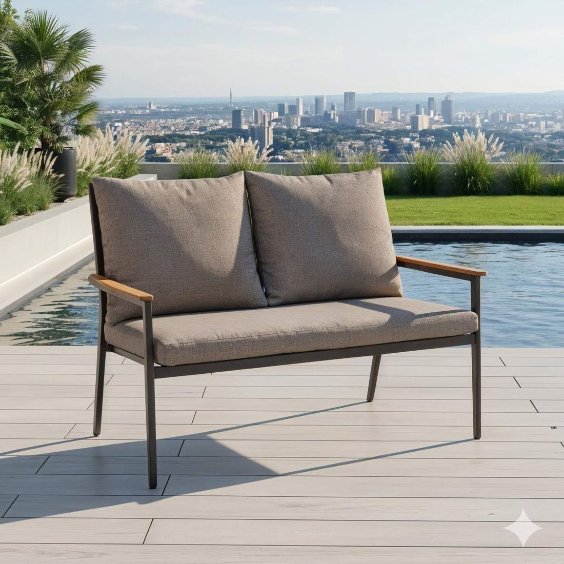 Siena Garden Liguria Diningsofa Aluminium/Gardino-Geflecht/Polyester