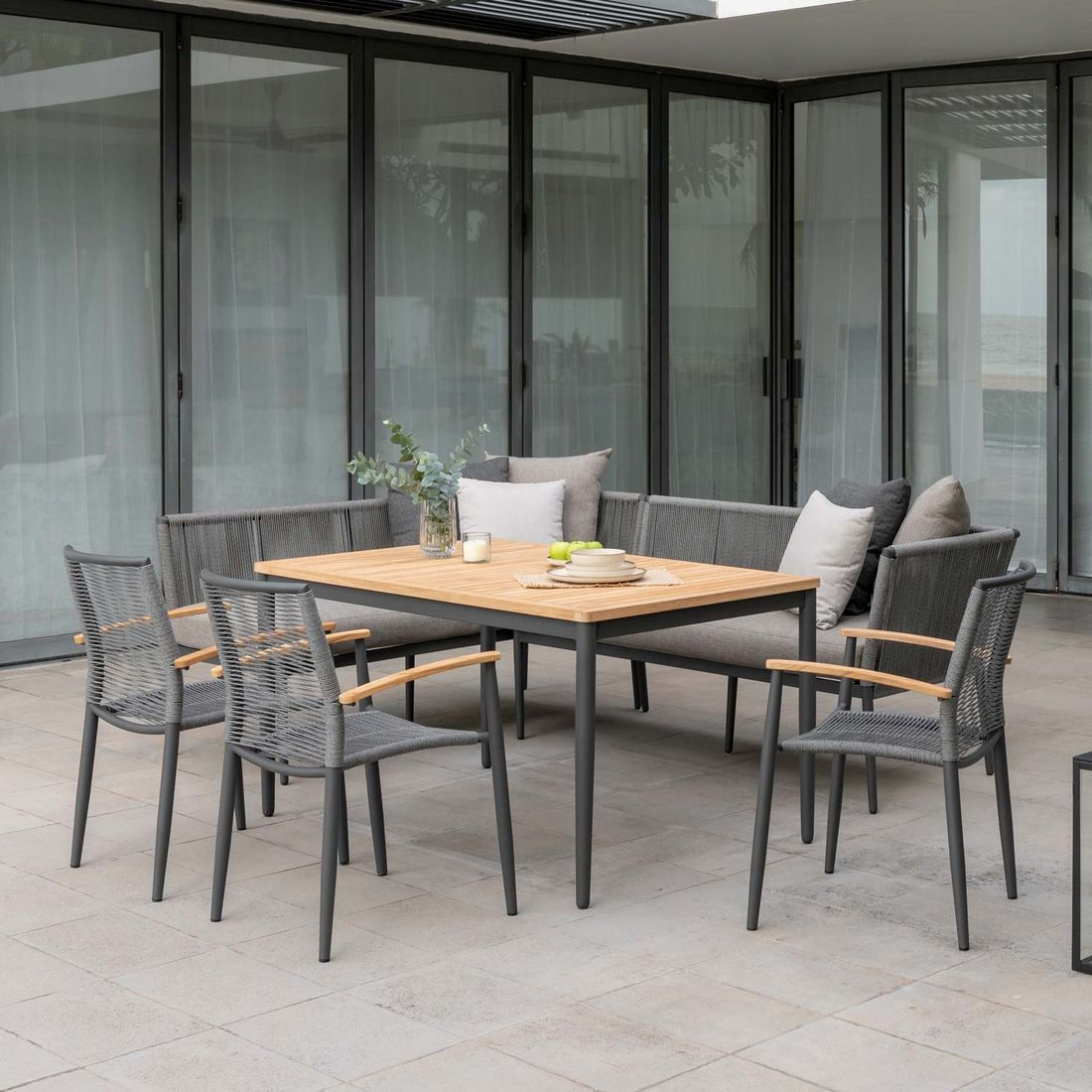 LifestyleGarden Topaz Diningsofa Aluminium/Rope/Olefin