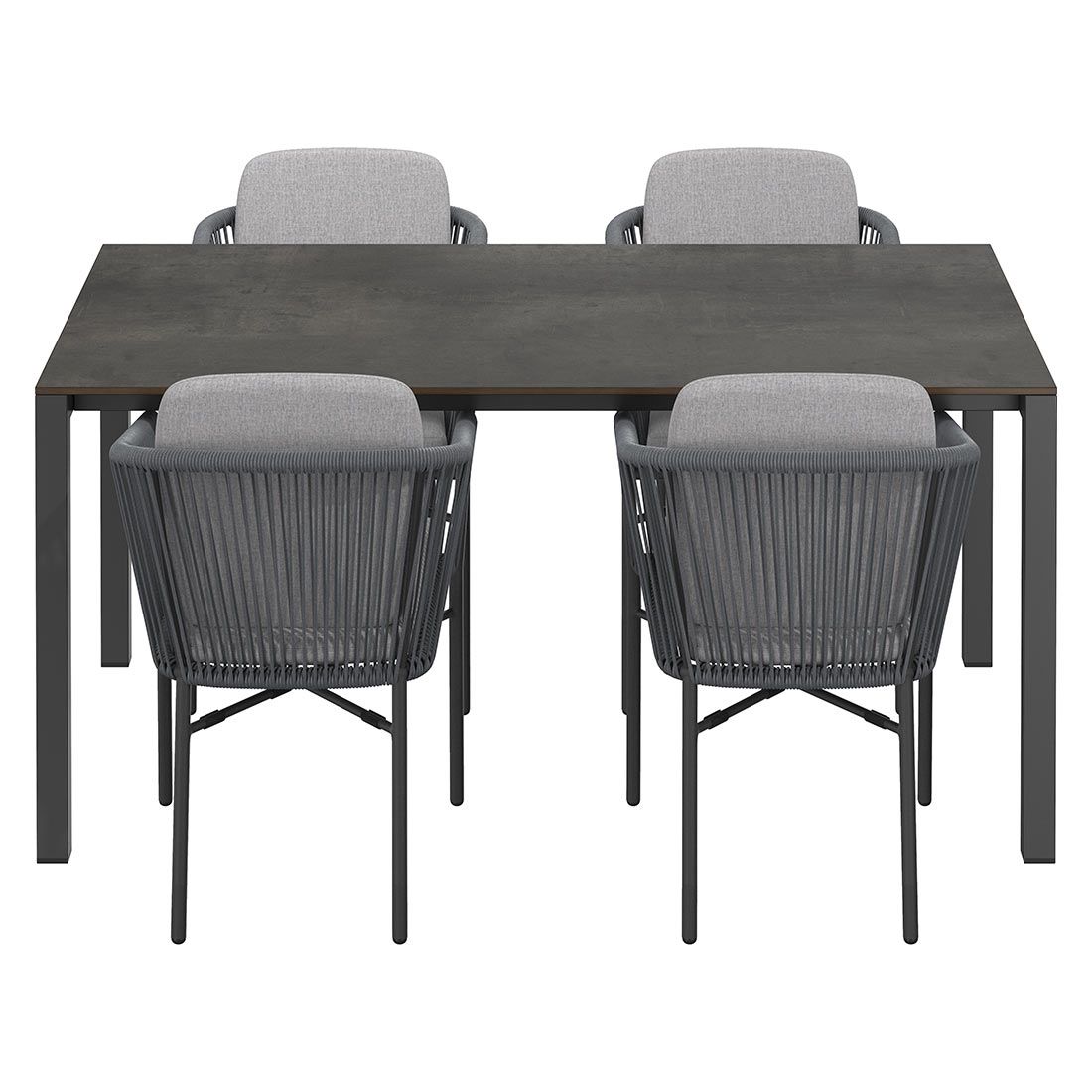 OUTLIV. Ohio Gartenmöbel-Set M (4 Plätze) Tisch 160/217/267x91cm