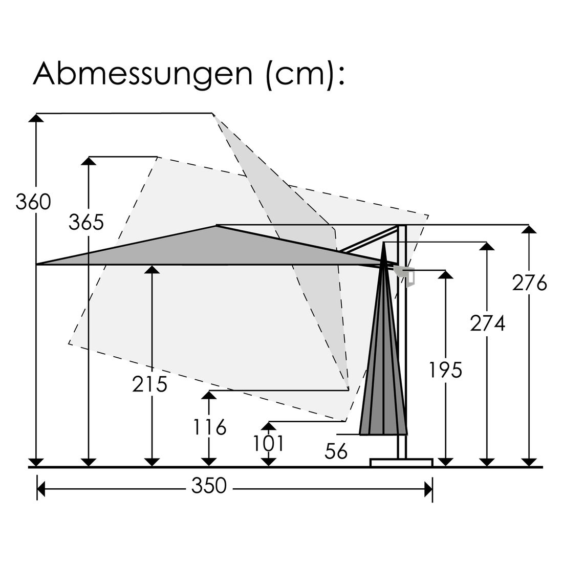 Schneider Rhodos Twist Comfy Ampelschirm 300x300cm