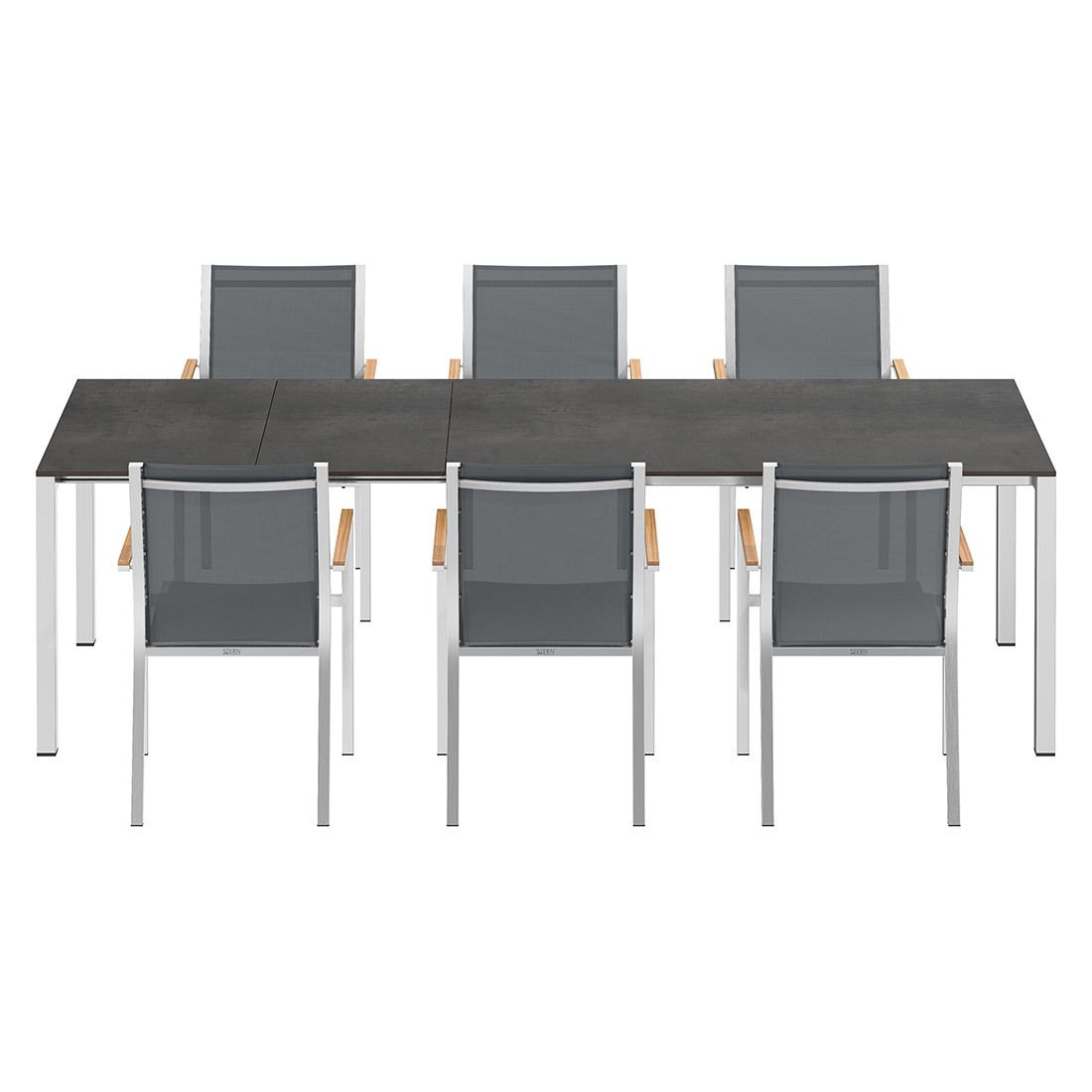 Stern Cardiff Gartenmöbel-Set L (6 Plätze) mit OUTLIV. Tisch 160/217/267x91cm