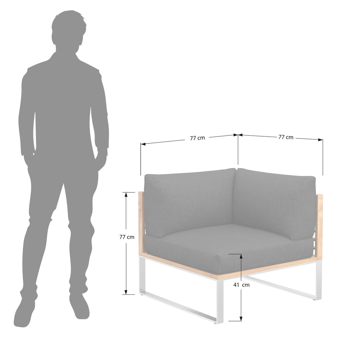 OUTLIV. Sumba Eck-/Endmodul Edelstahl/Polyester