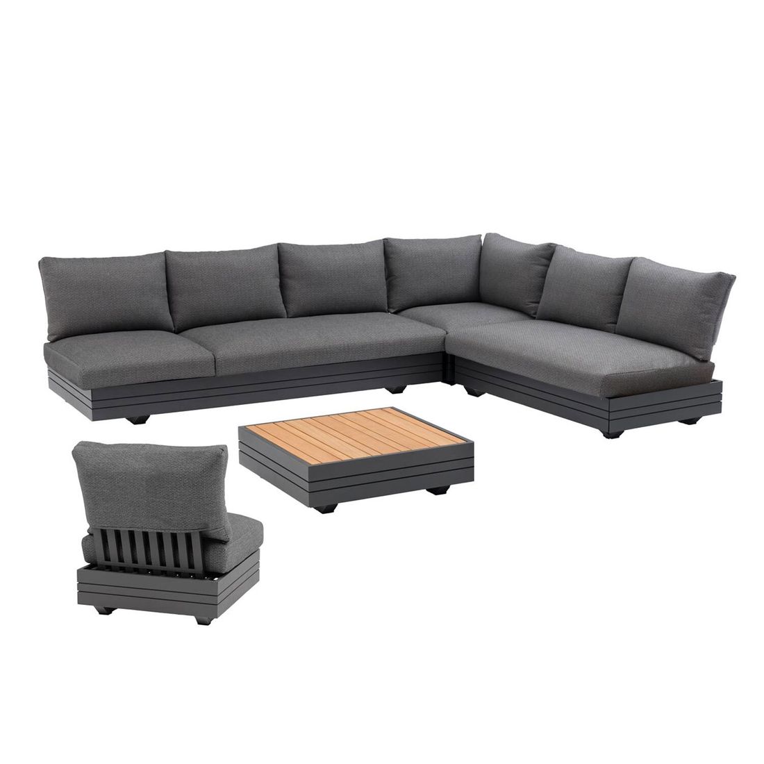 Zebra Cubo Neo Ecklounge inkl. Loungetisch Aluminium/Sunproof