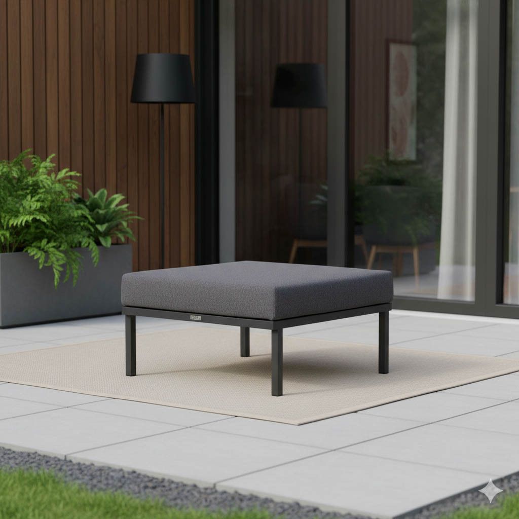 Zebra Hudson Loungehocker Edelstahl/Tuvatextil