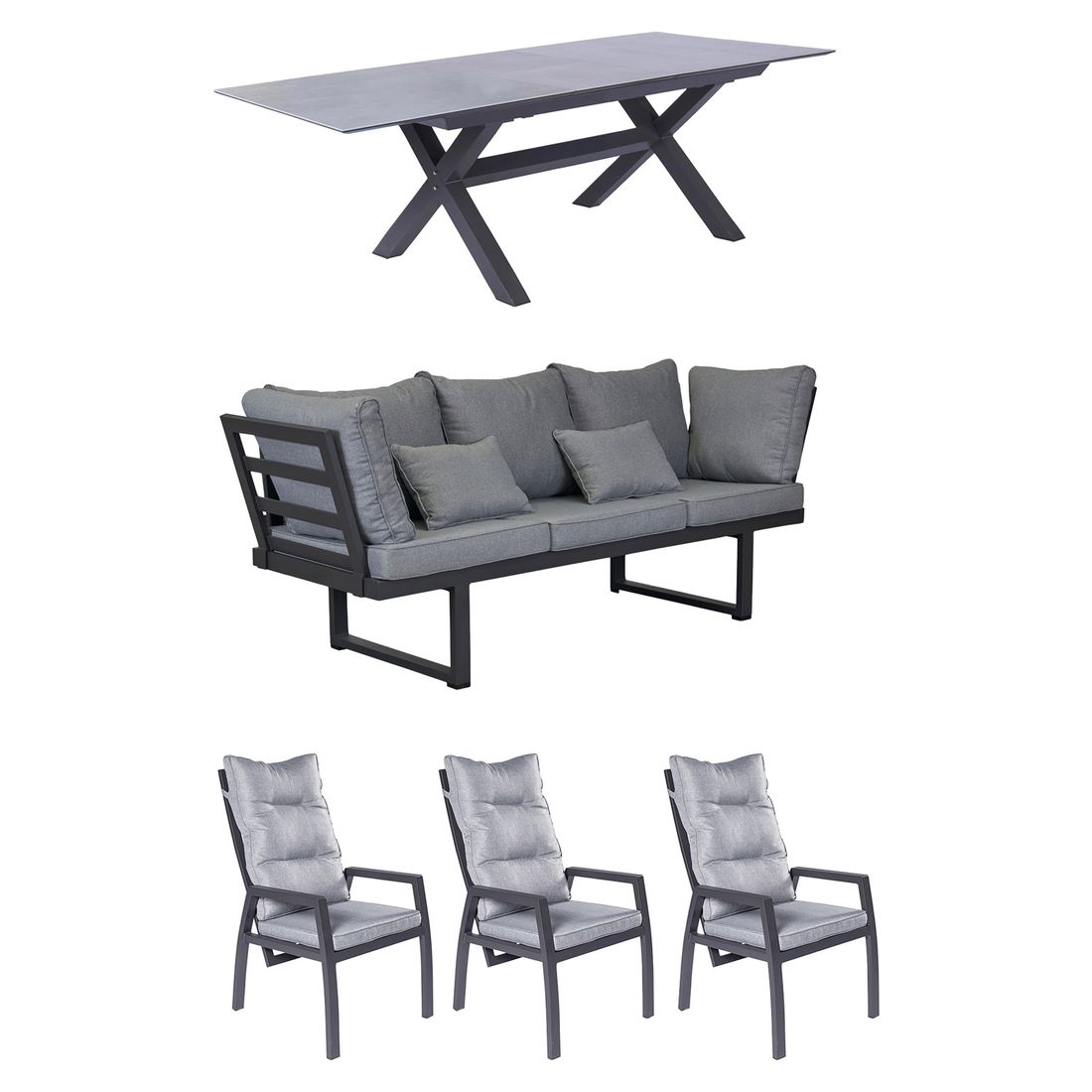 LC Garden Bondino Gartenmöbel-Set Tisch 200/260x100cm