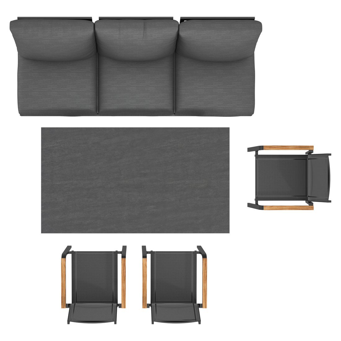 OUTLIV. Atlanta Gartenmöbel-Set L verstellbar (6 Plätze) Tisch 160x90cm