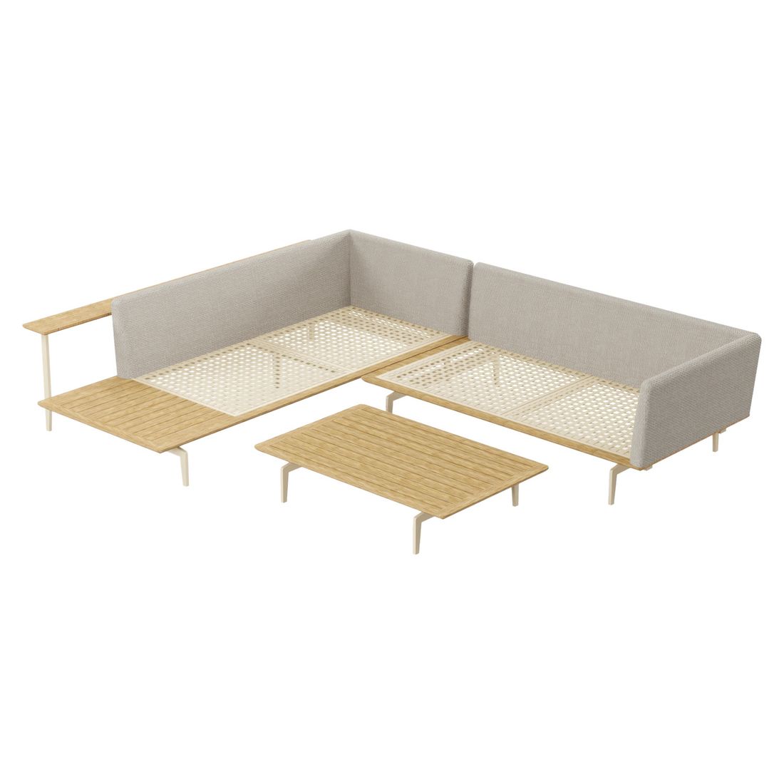 OUTLIV. Misako Ecklounge inkl. Loungetisch Stahl/Olefin