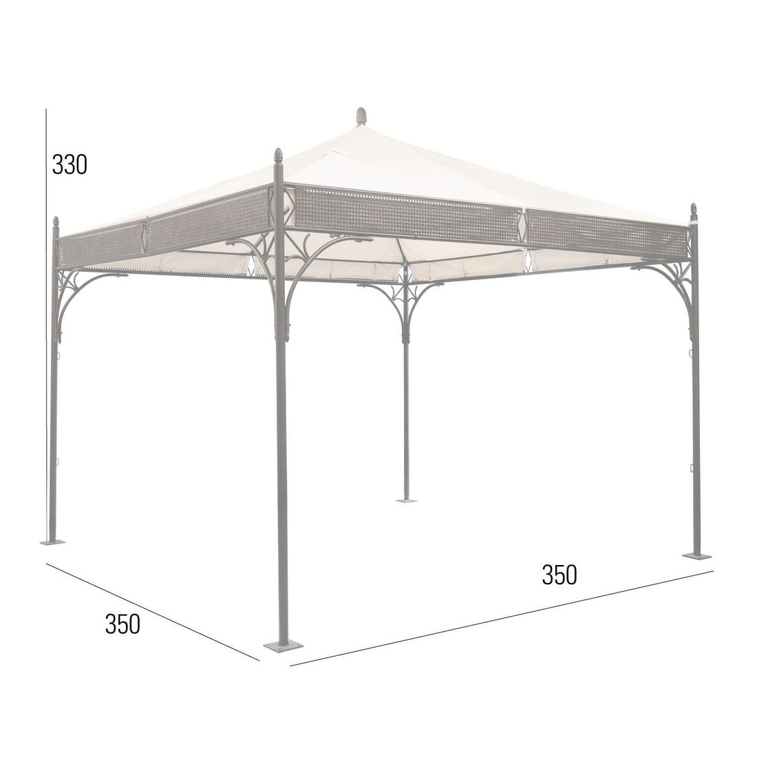 MBM Romeo Elegance Gartenpavillon 350x350x330cm Schmiedeeisen