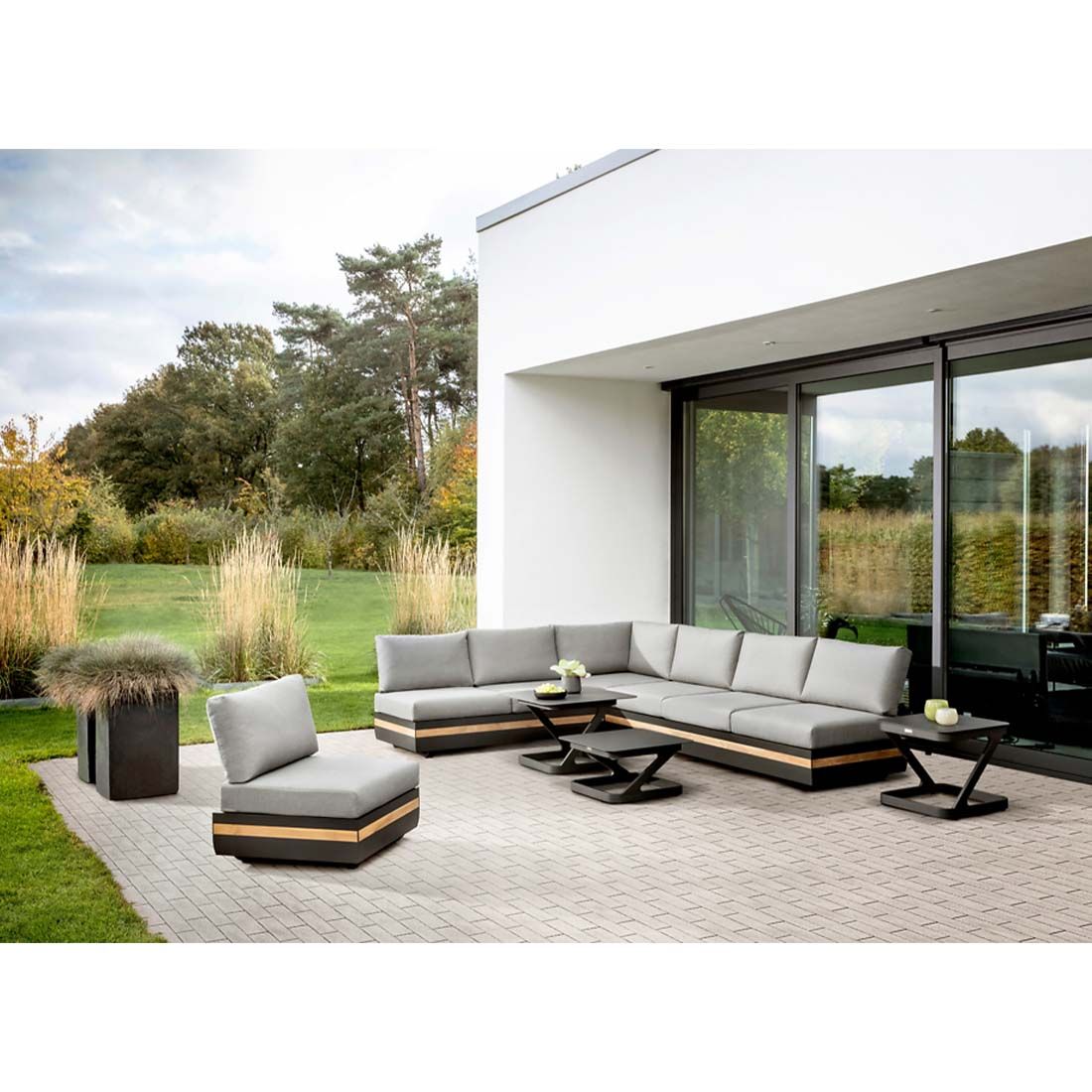 Niehoff Volano Mittelmodul Aluminium/Teak/Polypropylen