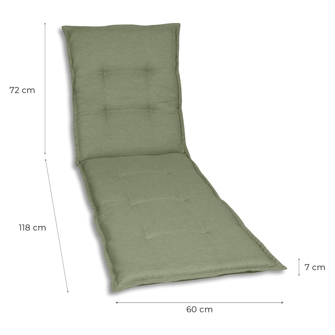 GO-DE Gartenliegenauflage 60x190cm Polyester