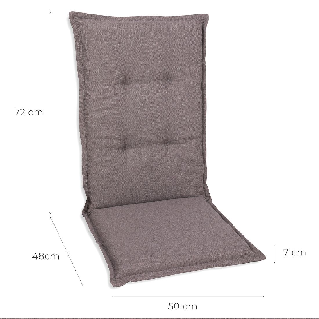 GO-DE Gartenstuhlauflage Hochlehner 50x120cm Polyester
