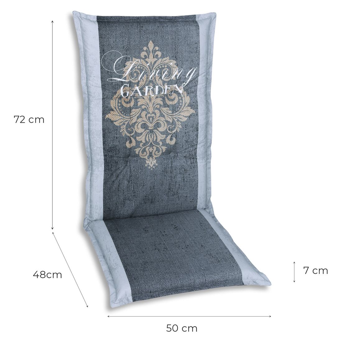 GO-DE Gartenstuhlauflage Hochlehner 50x120cm Polyester