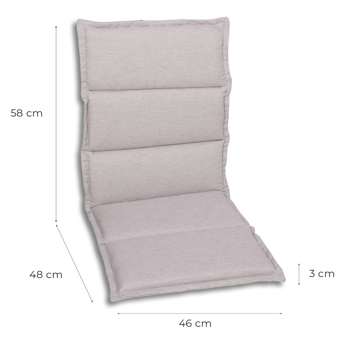 GO-DE Gartenstuhlauflage Mittellehner 46x106cm Polyester