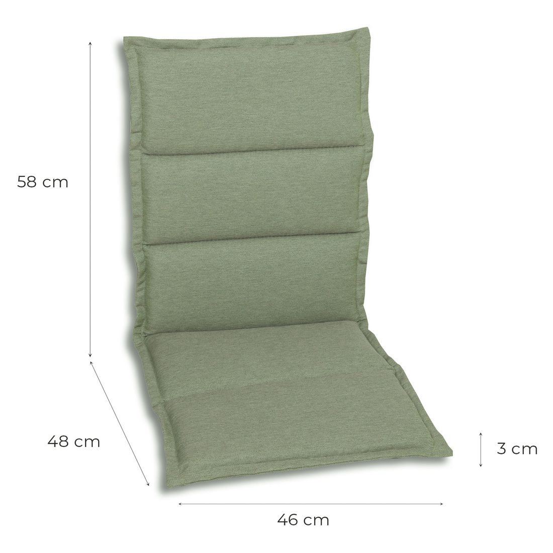 GO-DE Gartenstuhlauflage Mittellehner 46x106cm Polyester