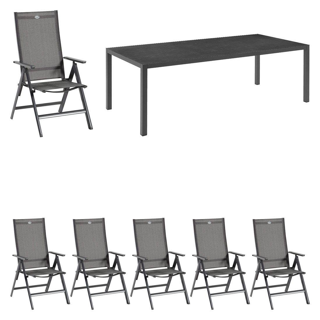 Hartman Aruba Gartenmöbel-Set L (6 Plätze) Tisch 220x100cm