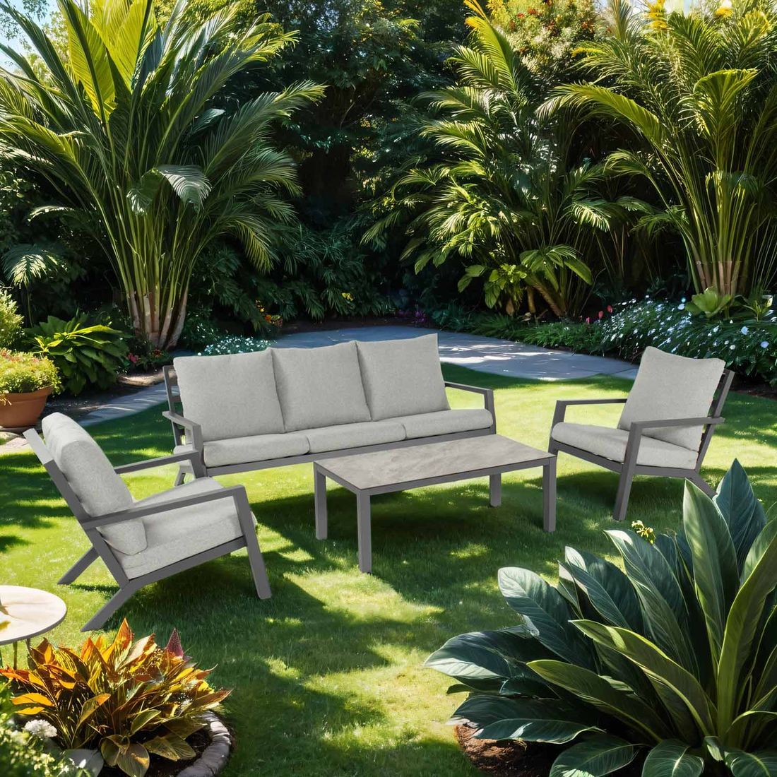 Hartman Carmel Loungeset inkl. Loungetisch Aluminium/Kunstfaser