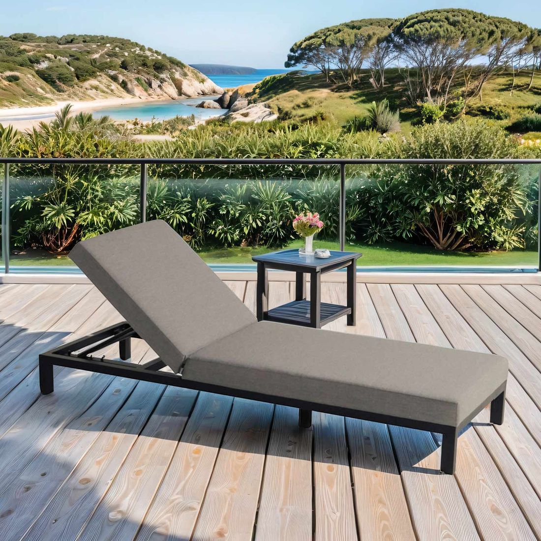Hartman Eva Gartenliege verstellbar Aluminium/Sunbrella