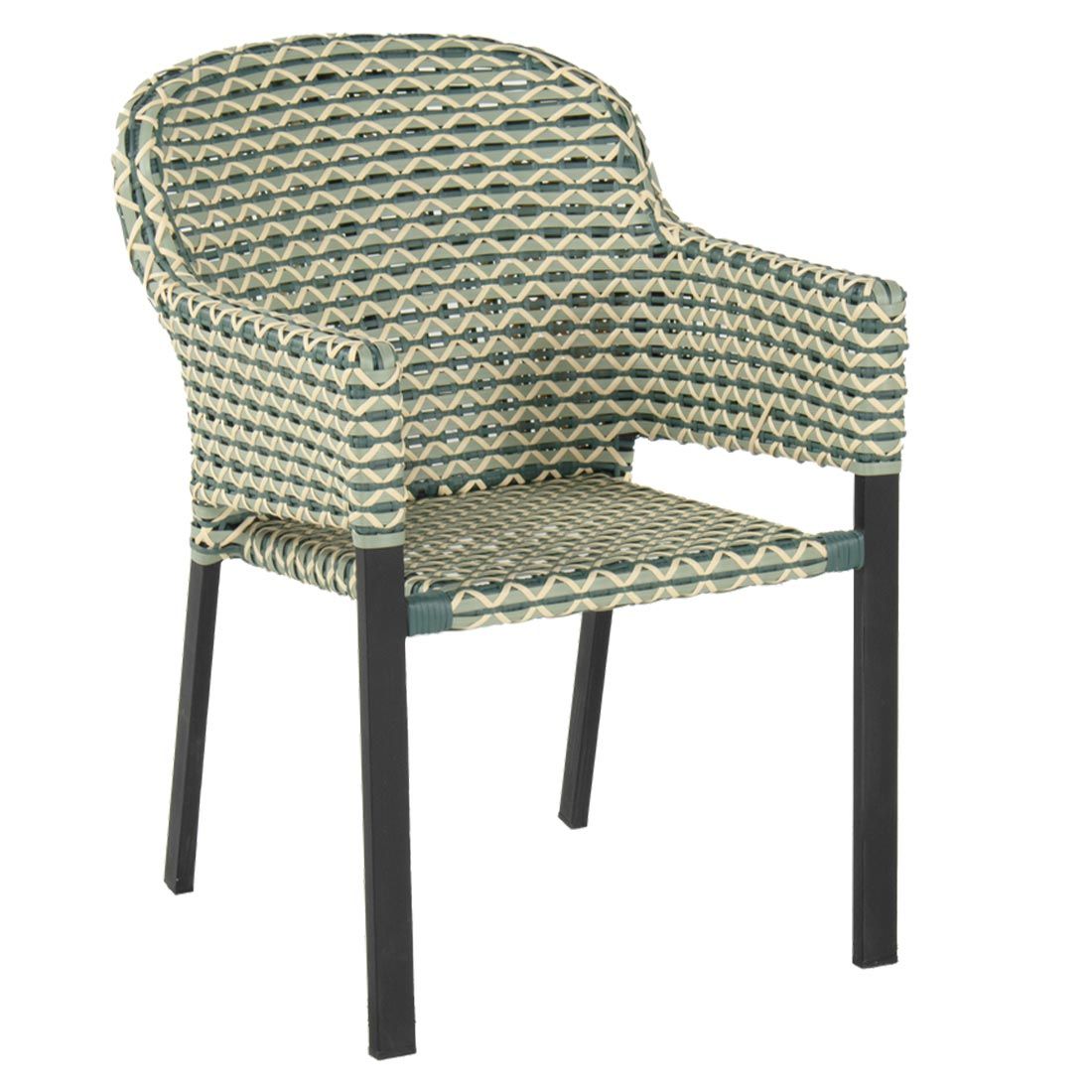 Hartman Kelly Gartensessel Aluminium Rope Emerald Schwarz Garten