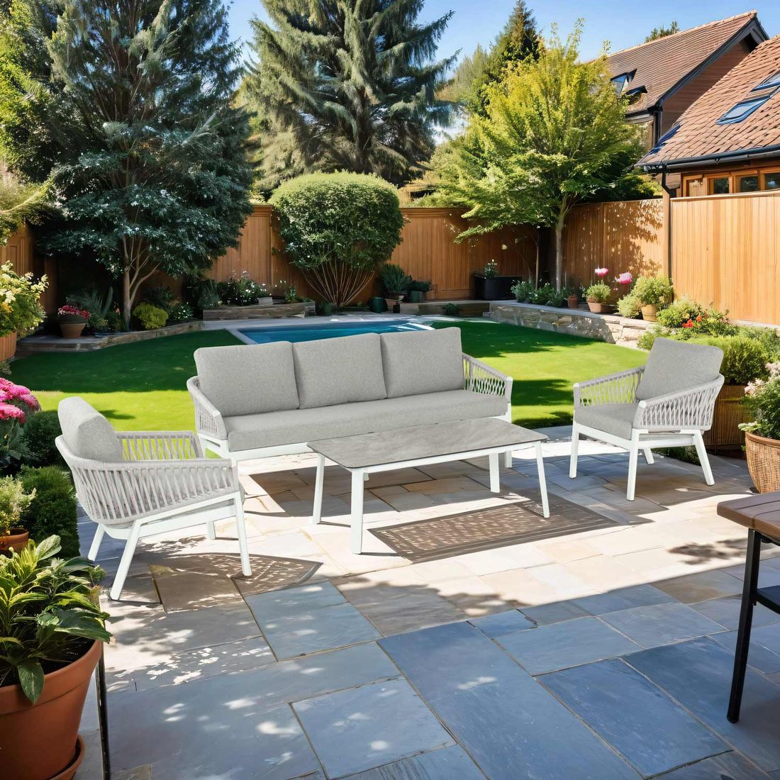 Hartman Rosalie Loungeset inkl. Loungetisch Aluminium/Kunstfaser