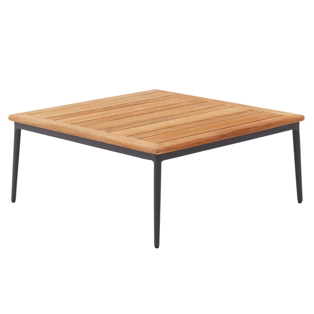 Interliving 7005 Loungetisch 89x89cm Aluminium/Teak