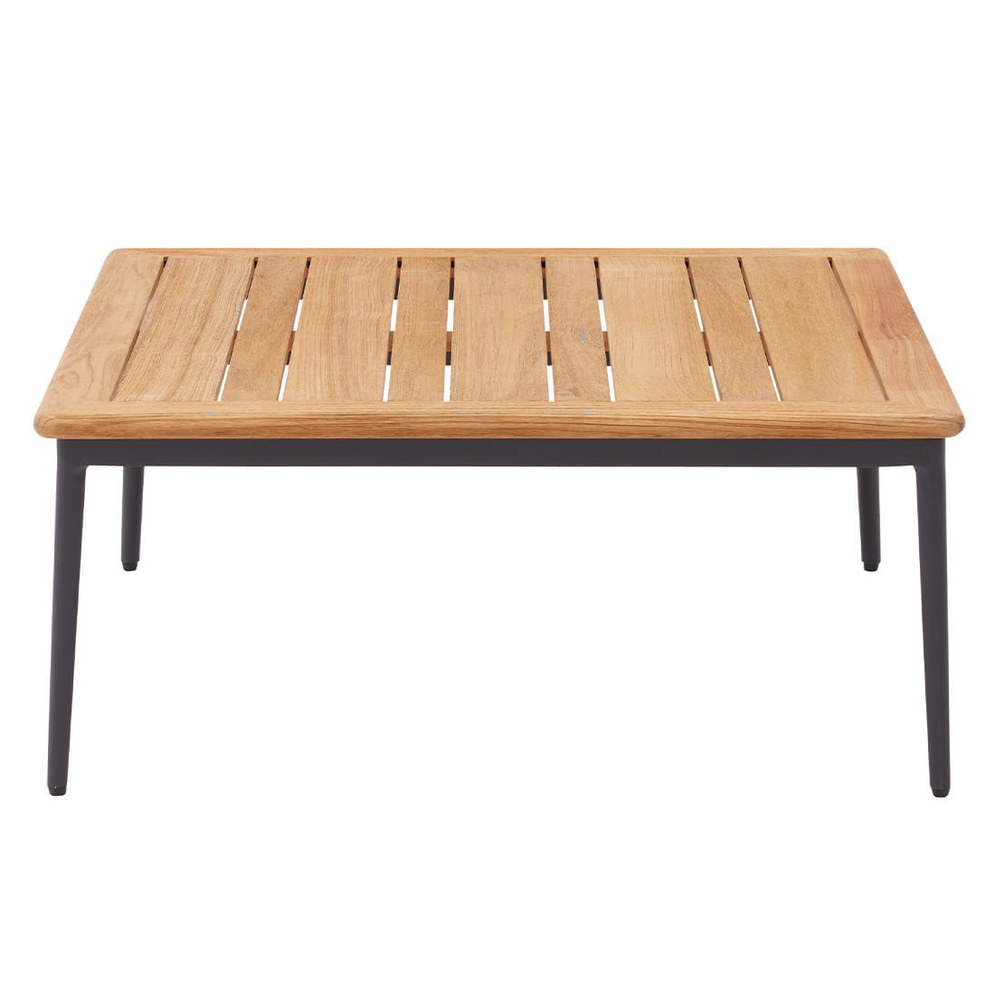 Interliving 7005 Loungetisch 89x89cm Aluminium/Teak