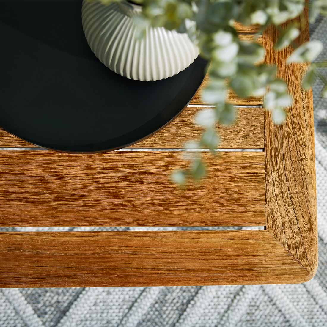 Interliving 7005 Loungetisch 89x89cm Aluminium/Teak