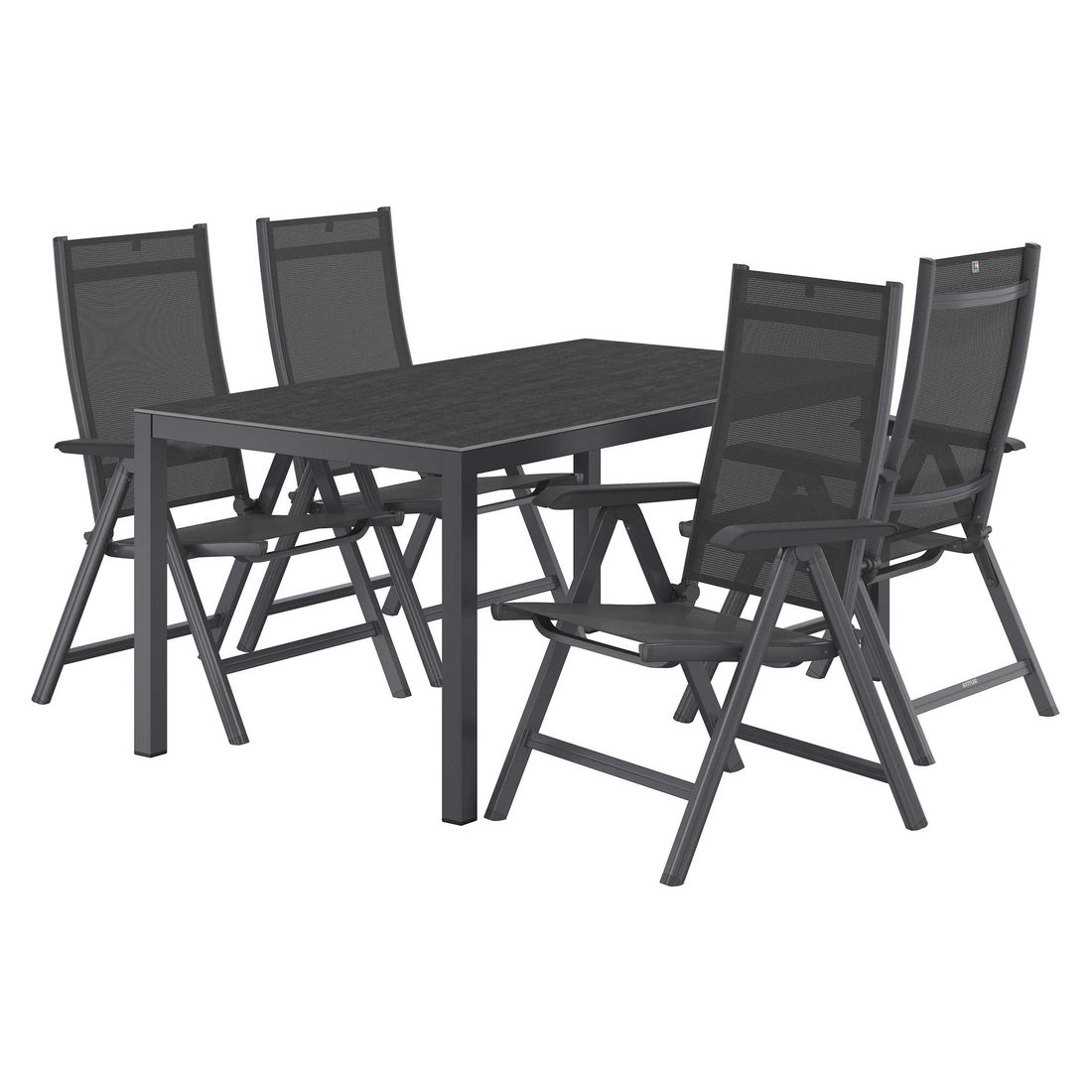 Kettler Basic Plus Gartenmöbel-Set M verstellbar (4 Plätze) Tisch 160x90cm