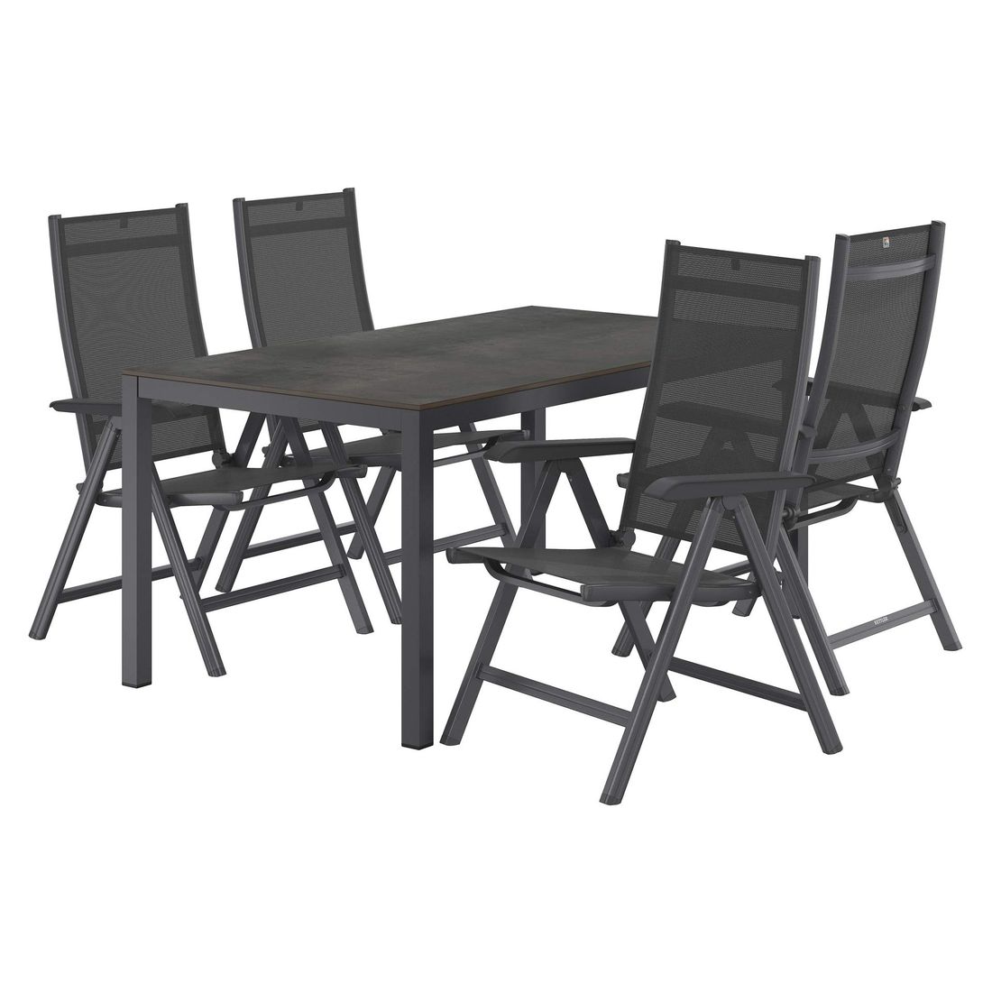 Kettler Basic Plus Gartenmöbel-Set M verstellbar (4 Plätze) Tisch 160x90cm