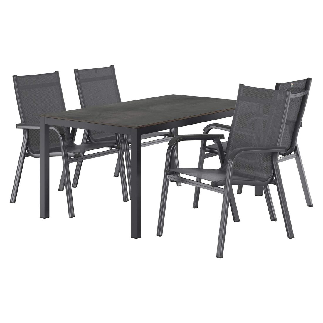 Kettler Basic Plus Gartenmöbel-Set M (4 Plätze) Tisch 160x90cm