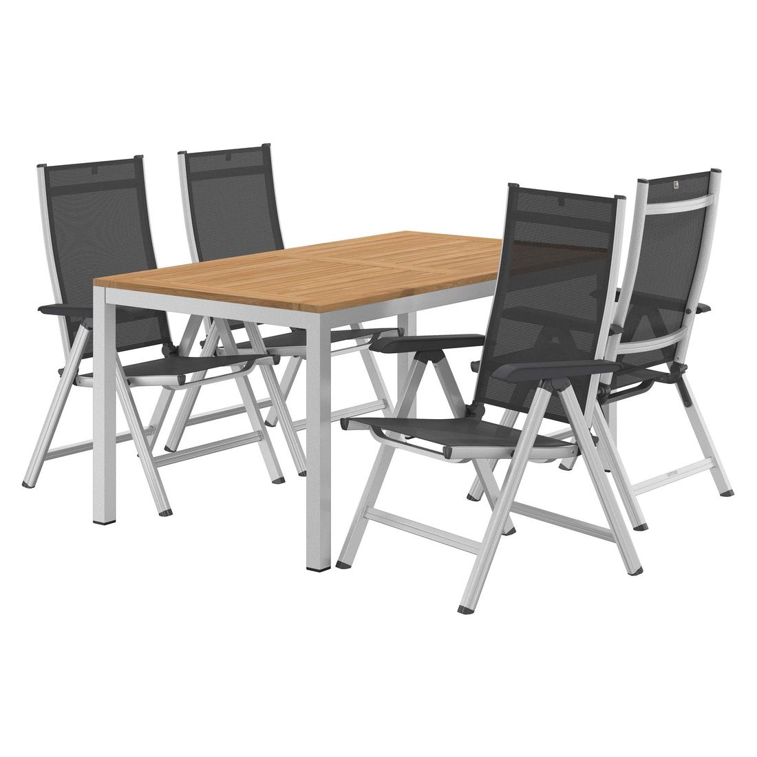 Kettler Basic Plus Gartenmöbel-Set M verstellbar (4 Plätze) mit OUTLIV. Tisch 160x90cm