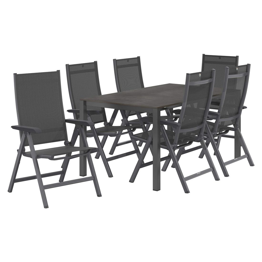 Kettler Basic Plus Gartenmöbel-Set L (6 Plätze) Tisch 160/267x91cm