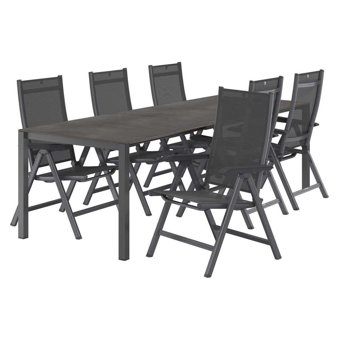 Kettler Basic Plus Gartenmöbel-Set L (6 Plätze) Tisch 160/267x91cm