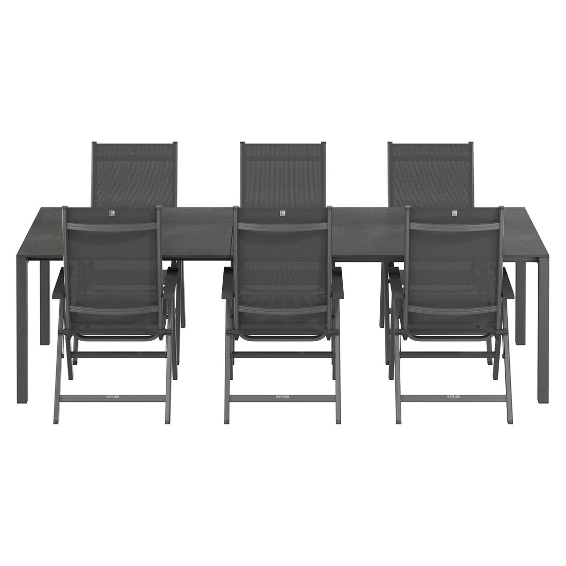 Kettler Basic Plus Gartenmöbel-Set L (6 Plätze) Tisch 160/267x91cm