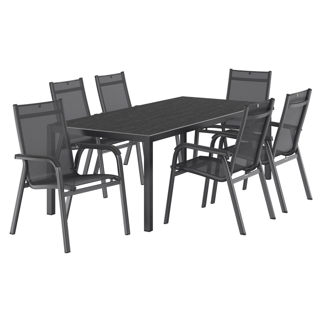 Kettler Basic Plus Gartenmöbel-Set L (6 Plätze) Tisch 220x100cm