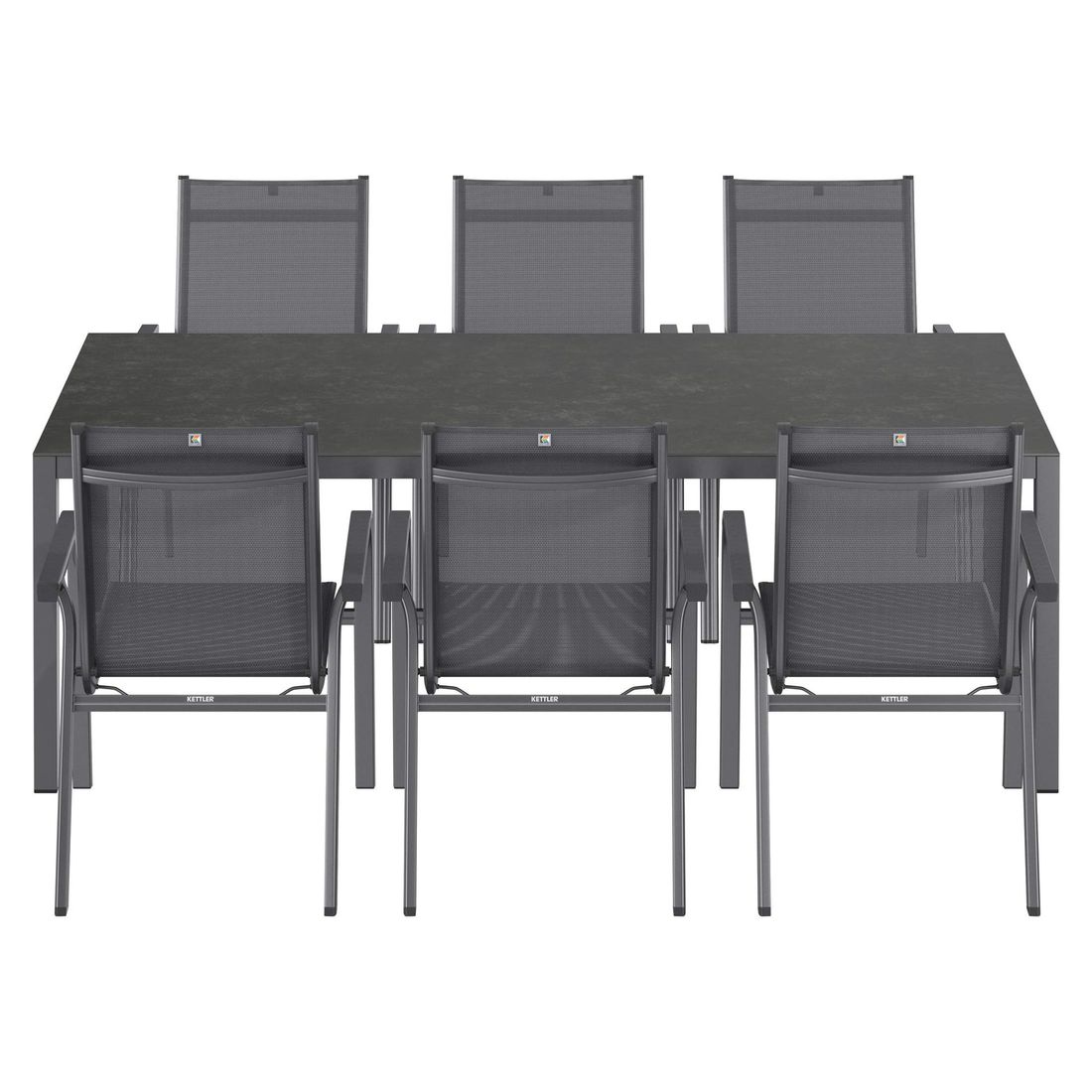 Kettler Basic Plus Gartenmöbel-Set 7-tlg.+ Tisch 220x100cm
