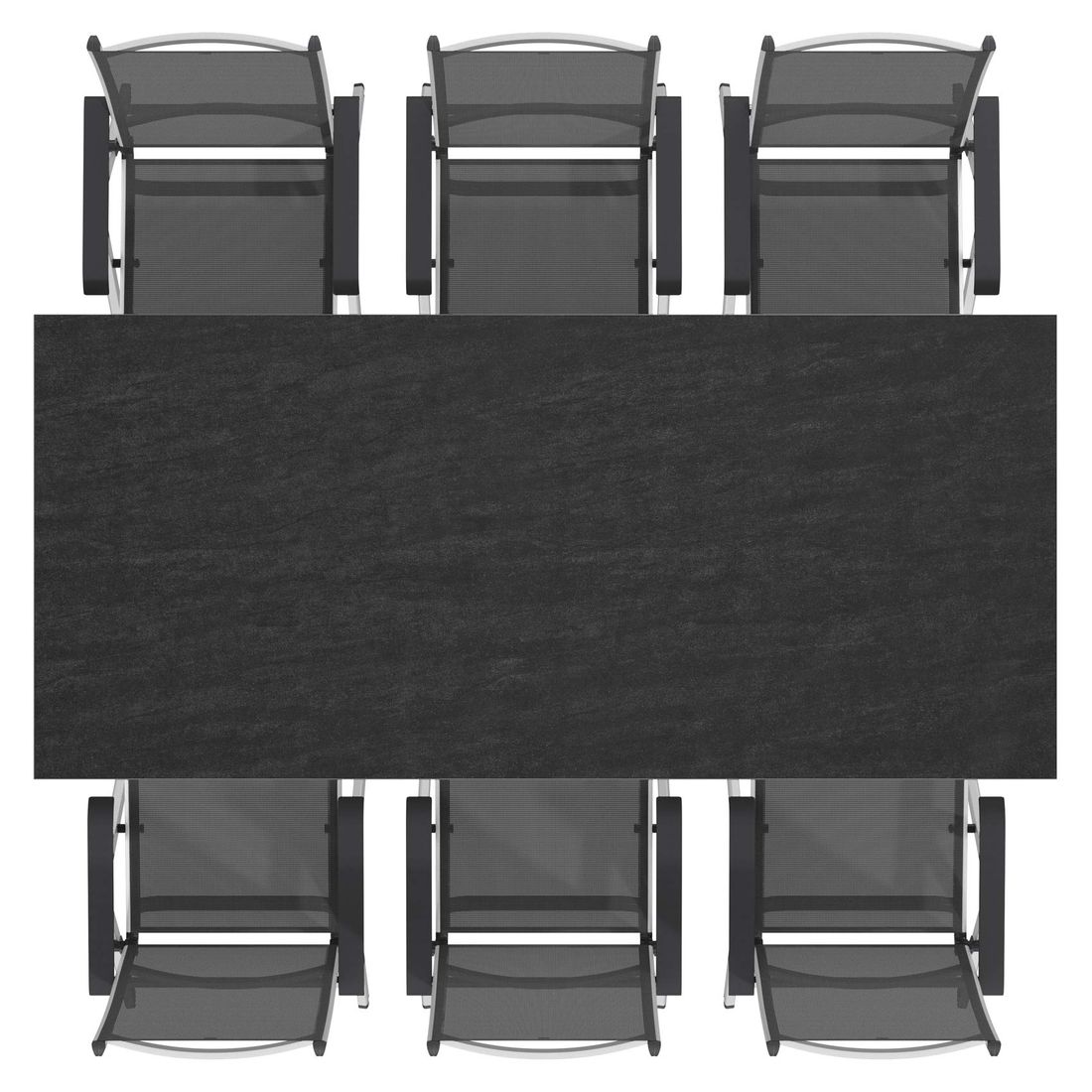 Kettler Basic Plus Gartenmöbel-Set L verstellbar (6 Plätze) mit OUTLIV. Tisch 220x100cm