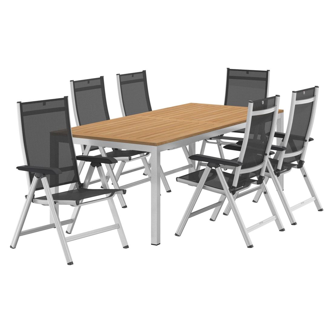 Kettler Basic Plus Gartenmöbel-Set L verstellbar (6 Plätze) mit OUTLIV. Tisch 220x100cm