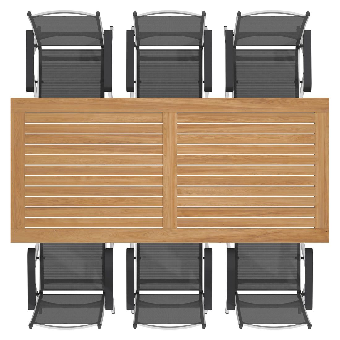 Kettler Basic Plus Gartenmöbel-Set L verstellbar (6 Plätze) mit OUTLIV. Tisch 220x100cm