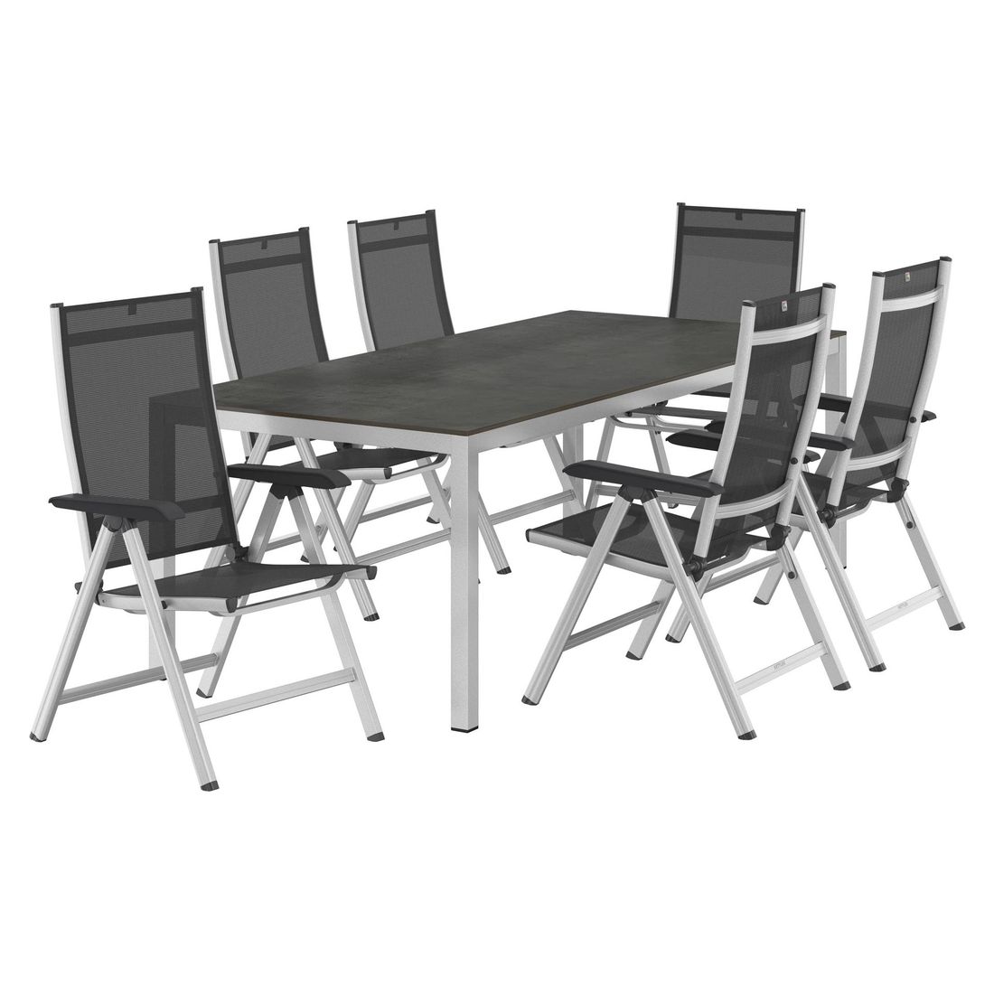 Kettler Basic Plus Gartenmöbel-Set L verstellbar (6 Plätze) mit OUTLIV. Tisch 220x100cm