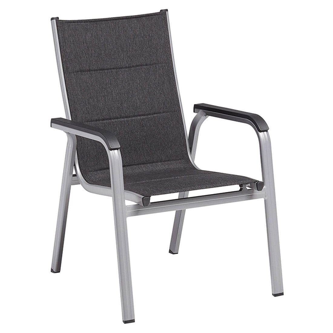 Kettler Basic Plus Padded Stapelsessel Aluminium/Outdoorgewebe