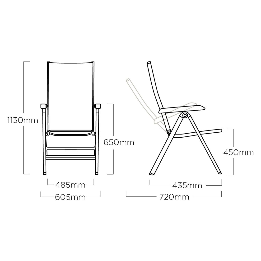 Kettler Basic+ Premium Gartenmöbel-Set M verstellbar (4 Plätze) Tisch 160x90cm