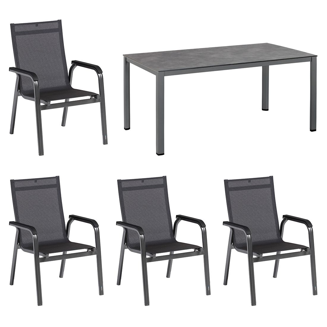 Kettler Basic+ Premium Gartenmöbel-Set M (4 Plätze) Tisch 160x95cm